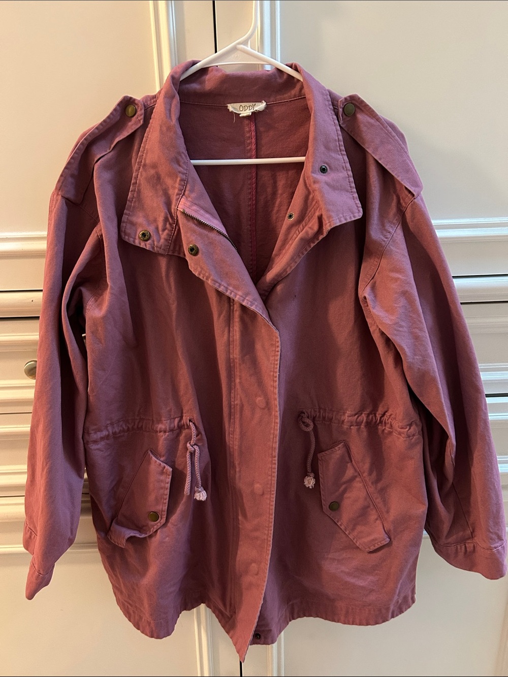 ODDY Dusty Mauve Utility Jacket with Drawstring Waist
